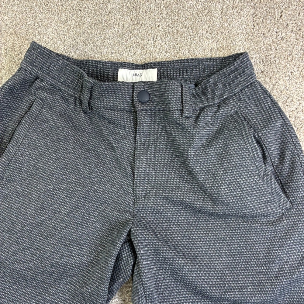 BRAX Mens 32x32 GrayPlaid Hi-Flex Jersey Dress Pants Trousers Career Athleisure